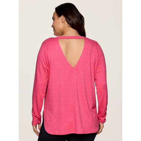 RBX Womens Small Black No Sweat Pullover Open V-Back Shirt Long Sleeve - Picture 11 of 11